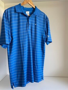 Callaway Men’s Royal Blue Striped Performance Polo - Small